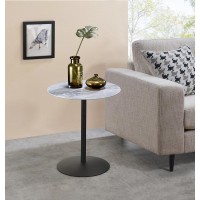 Circa End Table With Gray Marble Textured Top