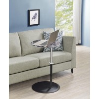 Orbit End Table With Height Adjustable Black Marble Textured Top