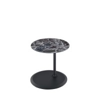 Orbit End Table With Height Adjustable Black Marble Textured Top