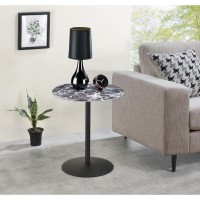 Circa End Table With Black Marble Textured Top