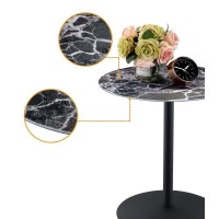 Circa End Table With Black Marble Textured Top