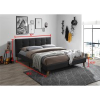 Tufted Upholstered Queen Bed In Grey