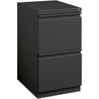 Lorell File/File Mobile Pedestal - 15 X 19.9 X 27.8 - 2 X Drawer(S) For File - Letter - Recessed Drawer, Security Lock, Ball-Bearing Suspension, Casters - Charcoal - Recycled