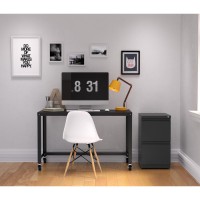 Lorell File/File Mobile Pedestal - 15 X 19.9 X 27.8 - 2 X Drawer(S) For File - Letter - Recessed Drawer, Security Lock, Ball-Bearing Suspension, Casters - Charcoal - Recycled