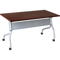 Lorell Mahogany Flip Top Training Table - Rectangle Top - Four Leg Base - 4 Legs X 23.60 Table Top Width X 60 Table Top Depth - 29.50 Height X 59 Width X 23.63 Depth - Assembly Required - Mahogan
