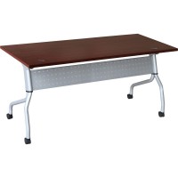 Lorell Mahogany Flip Top Training Table - Rectangle Top - Four Leg Base - 4 Legs X 23.60 Table Top Width X 72 Table Top Depth - 29.50 Height X 70.88 Width X 23.63 Depth - Assembly Required - Maho