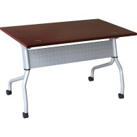Lorell Mahogany Flip Top Training Table - Rectangle Top - Four Leg Base - 4 Legs X 23.60 Table Top Width X 48 Table Top Depth - 29.50 Height X 47.25 Width X 23.63 Depth - Assembly Required - Maho