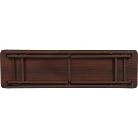Lorell Mahogany Folding Banquet Table - Mahogany Rectangle Top X 60 Table Top Width X 18 Table Top Depth X 0.62 Table Top Thickness - 29 Height