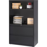 Lorell 36 Lateral Hanging File Drawers Combo Unit - 36 X 18.6 X 60 - 2 X Drawer(S) For File - Legal, Letter, A4 - Lateral - Cable Management, Leveling Glide, Adjustable Glide, Locking Drawer, Dura