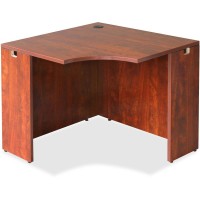 Lorell Essentials Series Cherry Laminate Corner Desk - Laminated Top - 35.38 Table Top Width X 35.38 Table Top Depth X 1 Table Top Thickness - 29.50 Height - Assembly Required - Cherry