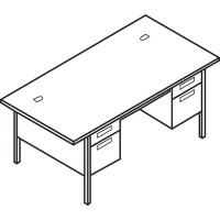 Hon Metro Classic Hp3276 Pedestal Desk - 4 X Box, File Drawer(S) - Double Pedestal - Square Edge - Finish: Mocha, Black