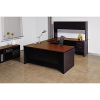 Lorell Walnut Laminate Commercial Steel Desk Series Pedestal Desk - 2-Drawer - 48 X 30 , 1.1 Top - 2 X Box, File Drawer(S) - Single Pedestal On Right Side - Material: Steel - Finish: Walnut Laminat