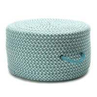 Houndstooth Pouf Turquoise 20X20X11