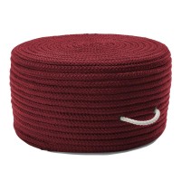 Simply Home Solid Pouf Red 20X20X11