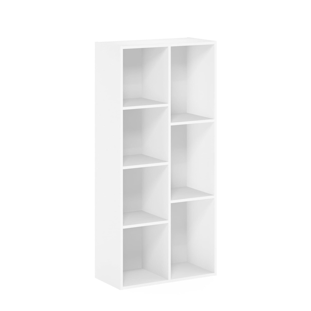 Furinno 11048 7-Cube Reversible Open Shelf, White