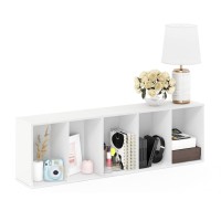 Furinno 11055 5-Tier Reversible Color Open Shelf Bookcase , White