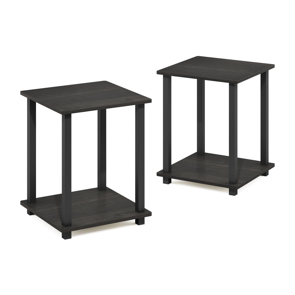 Furinno 12127EX/BK Simplistic End Table, Set of Two, Espresso/Black