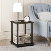 Furinno 12127EX/BK Simplistic End Table, Set of Two, Espresso/Black