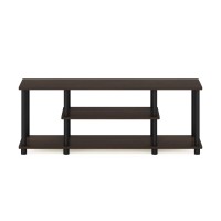 Furinno 12250R1DBR/BK Turn-N-Tube No Tools 3-Tier Entertainment TV Stands