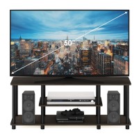Furinno 12250R1DBR/BK Turn-N-Tube No Tools 3-Tier Entertainment TV Stands