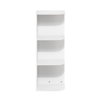 Furinno Pasir 3-Tier Corner Open Shelf Bookcase, White