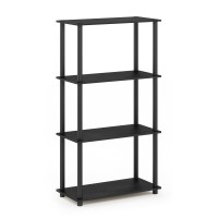 Furinno Turn-N-Tube 4-Tier Multipurpose Shelf Display Rack, Americano/Black