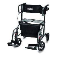 Lumex Hybrid LX Rollator Transport Chair, Titanium