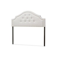 Baxton Studio Cora Upholstered Queen Headboard in Grayish Beige