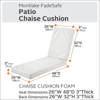 Classic Accessories 80 x 26 x 3 Inch Patio Chaise Lounge Cushion Foam