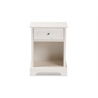 Baxton Studio Chase Modern Transitional White Finished 1-Drawer Wood Nightstand