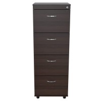 Homeroots Office 4 Drawer File Cabinet - Melamine/Engineered Wood
