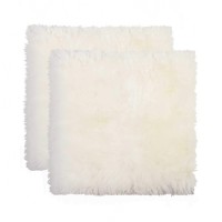 Homeroots Decor 17 X 17 2 Piece Natural Sheepskin Chair Seat Cover