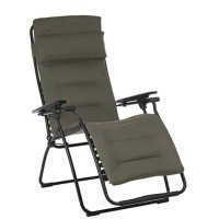 Homeroots Frame: Powder Coated Finish (100% Polyester Powder Zero Gravity Recliner - Black Frame - Taupe Fabric