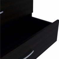 Homeroots Particle Board 29 Black Three Drawer Dresser