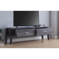 Homeroots Distressed Grey & Black Particle Board/Mdf Contemporary Distressed Gray And Black Tv Stand