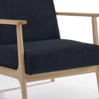 Homeroots 31 Black And Natural Oak Low Seat Modern Armchair