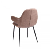 Homeroots 33 Stylish Brown Fabric And Faux Leather Accent Chair