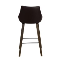 Homeroots Black Steel,Faux Leather,Plywood 26 Brown Tufted Velvet Upholstered Bar Stool