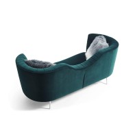 Homeroots 83 Green Two Person Curved Metal Legs Sofa Chaise