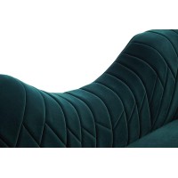 Homeroots 83 Green Two Person Curved Metal Legs Sofa Chaise