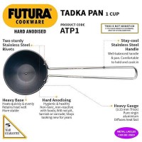 Hawkins Futura 1 Cup Tadka Pan, Hard Anodised Spice Heating Pan, 240 ml Pan, Black (ATP1), Aluminium