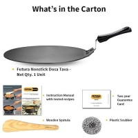 Hawkins Futura Nonstick Dosa Tava, Diameter 33 cm, Thickness 4.88 mm (Black) NDT33