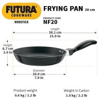 Hawkins Futura 20 cm Frying Pan, Non Stick Fry Pan, Small Frying Pan, Black (NF20)