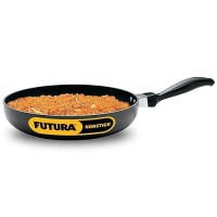 Hawkins Futura 24 cm Frying Pan, Non Stick Fry Pan, Rounded Side Frypan for Easy Stirring, Black (NF24R)