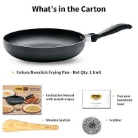 Hawkins Futura 24 cm Frying Pan, Non Stick Fry Pan, Rounded Side Frypan for Easy Stirring, Black (NF24R)