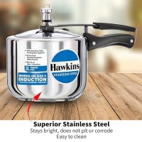 Hawkins 3 Litre Pressure Cooker, Stainless Steel Inner Lid Cooker, Tall Design Cooker, Induction Cooker, Silver (HSS3T)