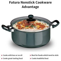 Hawkins Futura 5 Litre Cook n Serve Stewpot, Non Stick Pot with Glass Lid, Cooking Pot with Lid, Black (NST50G)