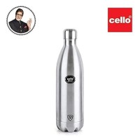 Cello Swift Thermosteel Water Bottle 1000ml, Silver | 24 Hours Hot & Cold | Rust & Leak Proof | Ideal for Office, Gym, Home, Kitchen, Hiking, Trekking, Travel Bottle