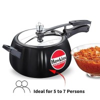 Hawkins Contura Black Pressure Cooker, 5 Litre, Black (CB50)