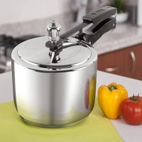 Vinod 18/8 Stainless Steel Pressure Cooker Inner Lid 2 Litre | Unique Sandwich Bottom Cooker | Induction and Gas Base | ISI and CE certified | 2 Years Warranty